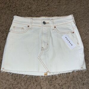 PacSun White denim mini skirt; never worn